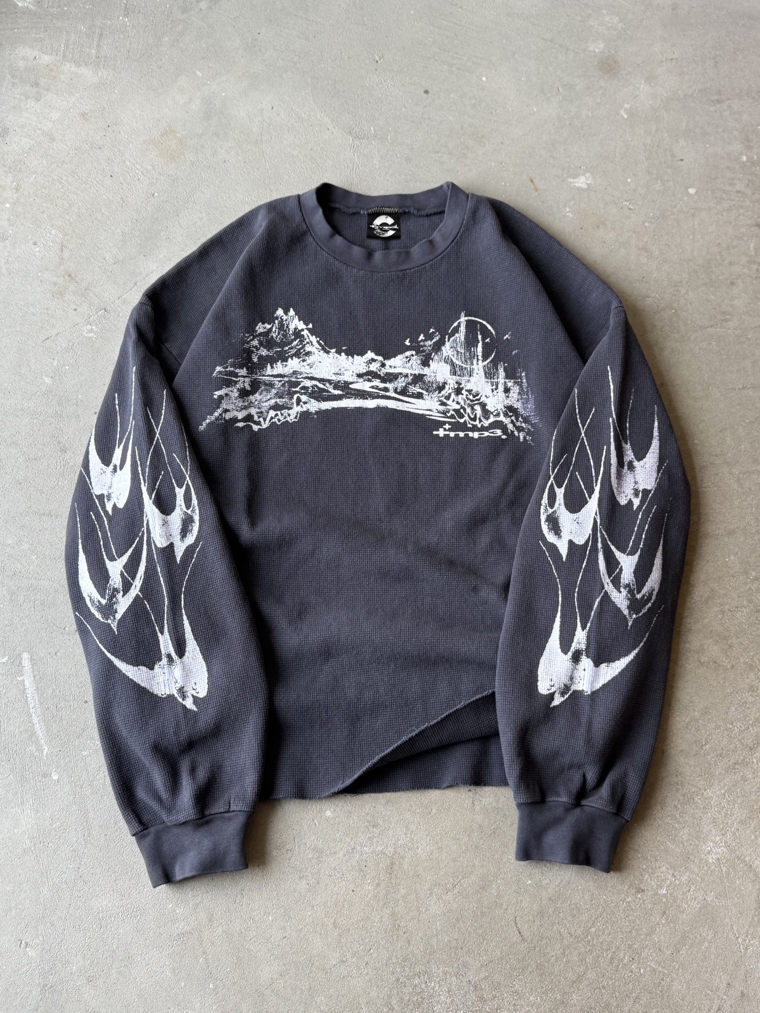 INDIGO, SWALLOWS WAFFLE-KNIT