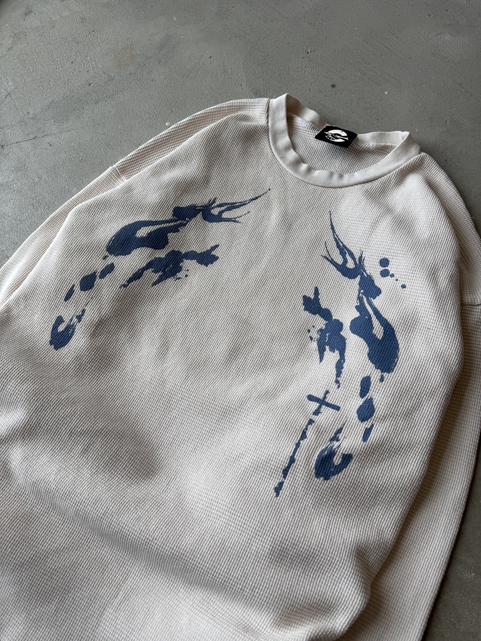 CREME, WIND WAFFLE-KNIT